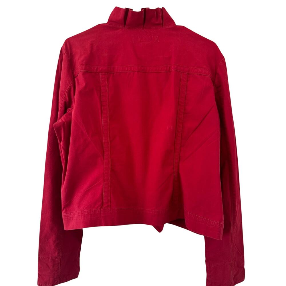 Y2K Baccini Red Ruffle Front Jacket - Size XL - Picture 2 of 7